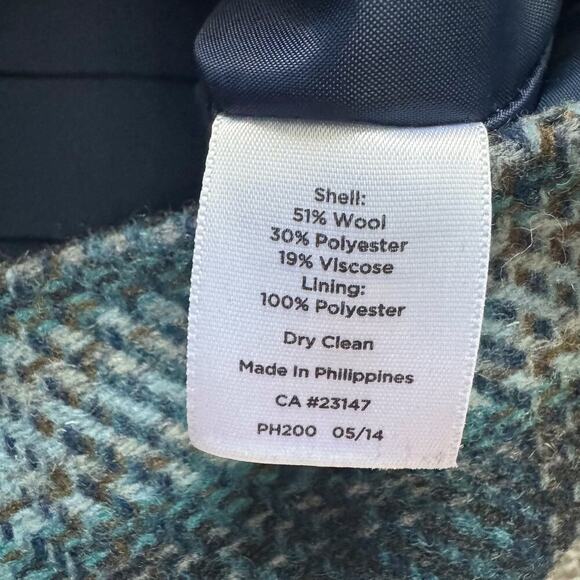 Talbots Wool Blend Pencil Skirt Womens Sz 8 Blue Plaid short Professional Preppy - Picture 6 of 10